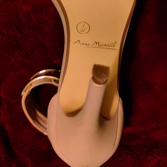 Anne Michelle Rapture-54 Sz 7 Women's Stiletto Heel Sandal Shoes Tan - Picture 10 of 12